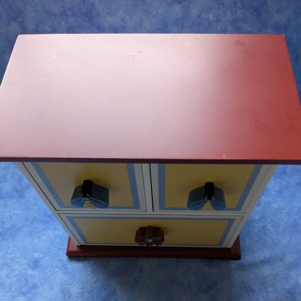 Unique painted tabletop storage